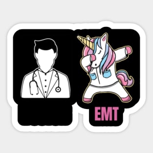 EMT Dabbing Unicorn Funny Boring Doctor Quote Fun Sticker
